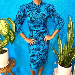 Vintage 80’s turquoise dress, XS